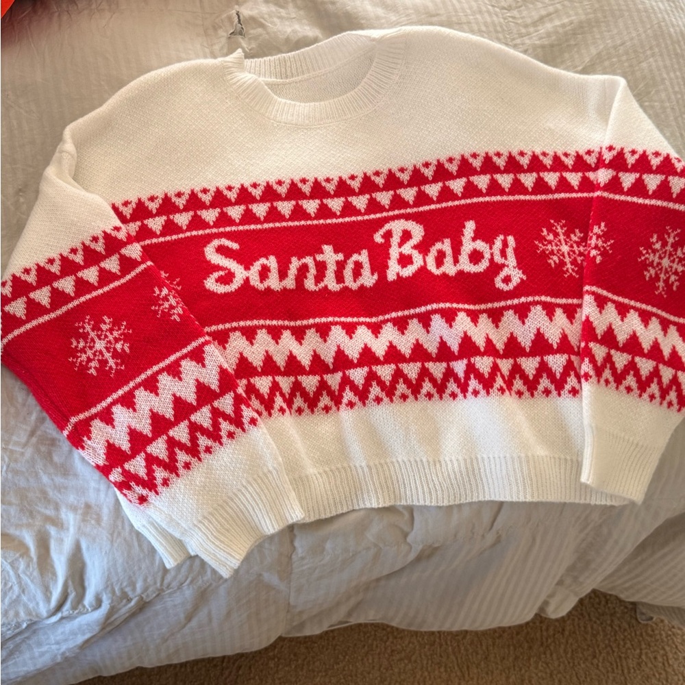 Santa Baby Red and White Sweater